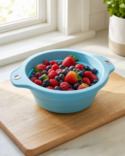 Collapsible Silicone Colander & Fruit Strainer Bowl