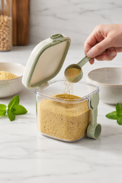 Airtight Dry Food Storage Container with Scoop