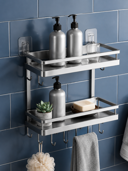 2-Tier Adhesive Shower Caddy Shelf