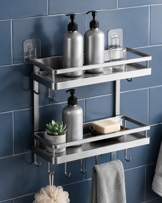 2-Tier Adhesive Shower Caddy Shelf