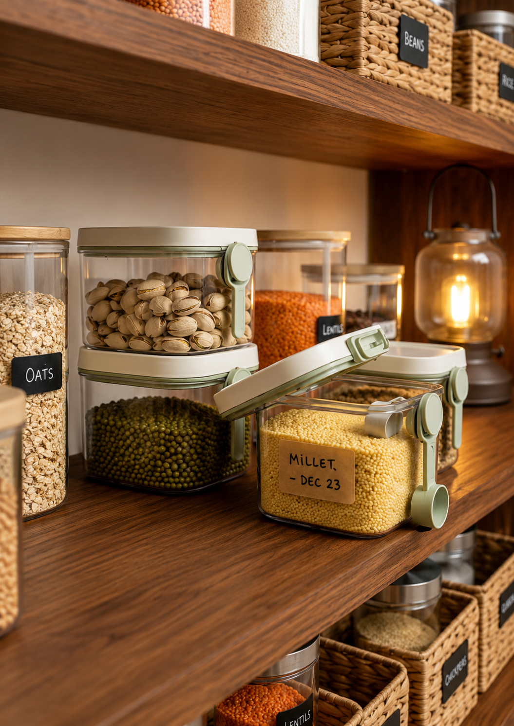 Airtight Dry Food Storage Container with Scoop