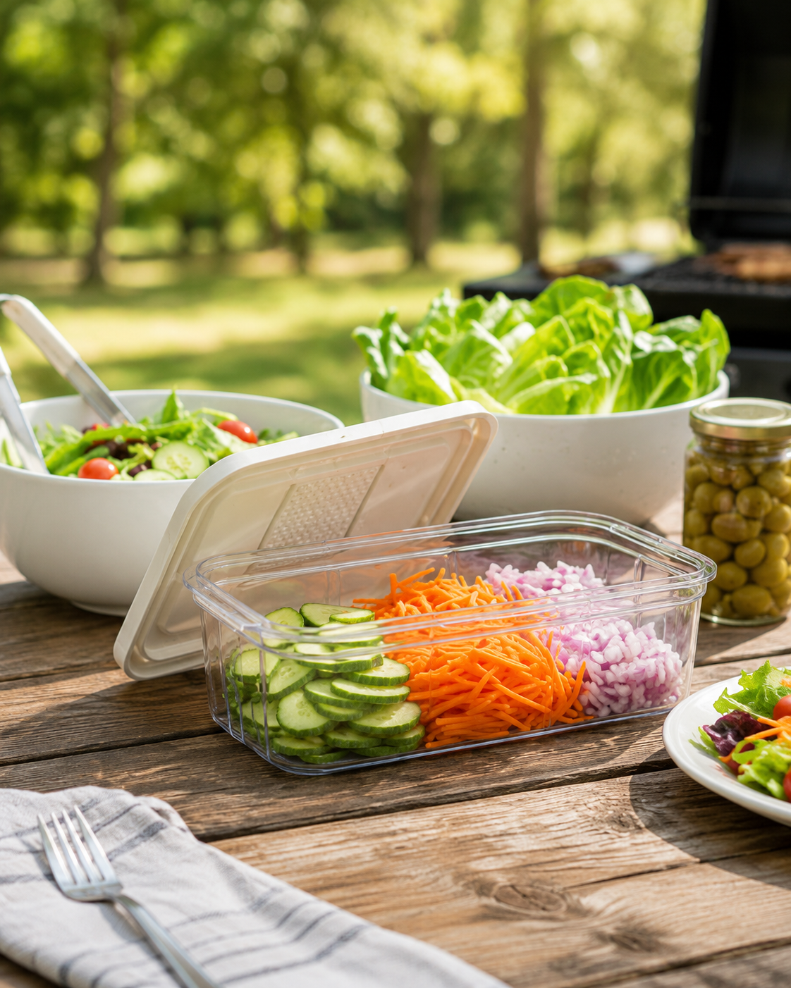 Vegetable Prep Container with Grater Lid