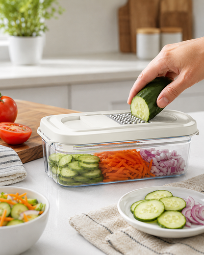 Vegetable Prep Container with Grater Lid
