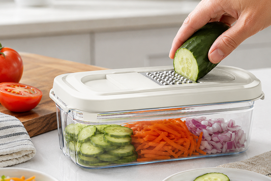 Vegetable Prep Container with Grater Lid
