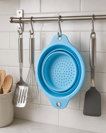 Collapsible Silicone Colander & Fruit Strainer Bowl