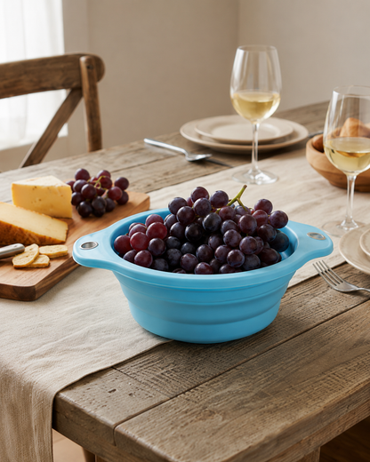 Collapsible Silicone Colander & Fruit Strainer Bowl