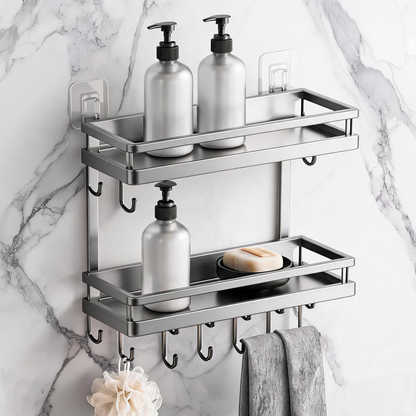 2-Tier Adhesive Shower Caddy Shelf