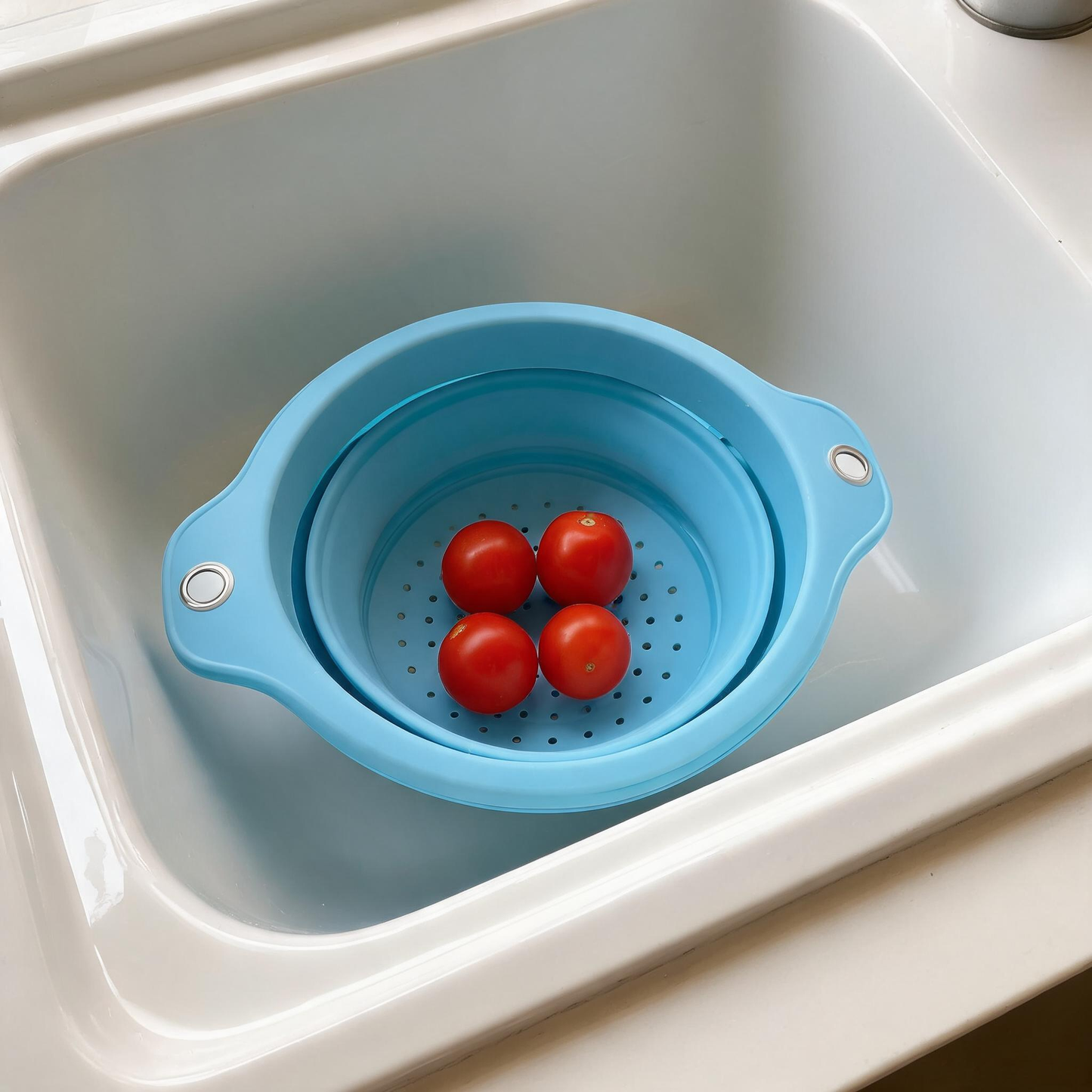 Collapsible Silicone Colander & Fruit Strainer Bowl
